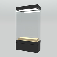 Vitrine d'exposition culturelle de luxe moderne, sur mesure, en acier et verre trempé, avec éclairage LED, écologique