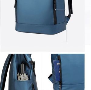 Fashionable Waterproof Oxford <b>Roll</b> Top Student <b>Backpack</b> Durable Flip Business Travel Laptop <b>Backpack</b> for Men - Product Image 4