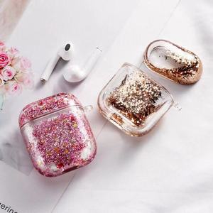 Para Airpod Case 1 2 3 PRO PC Hard Transparent Quicksand Liquid Bling Glitter Funda de auriculares de lujo - Product Image 5
