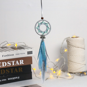 Star Dream Catcher Car Hanging Wind Bell Ins Yulu Ping Colgante con técnica pulida Material DIY Decoración de coche - Product Image 2