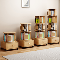 Étagère rotative en gros avec tiroir et roulettes pour le rangement de la chambre d'enfant