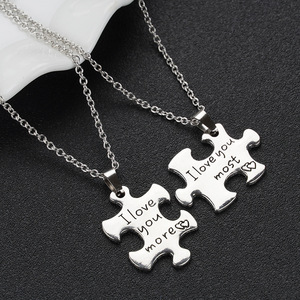 <span class=keywords><strong>Te</strong></span> <span class=keywords><strong>amo</strong></span> más y <span class=keywords><strong>te</strong></span> <span class=keywords><strong>amo</strong></span> más collar de pareja de rompecabezas CL682 - Product Image 3