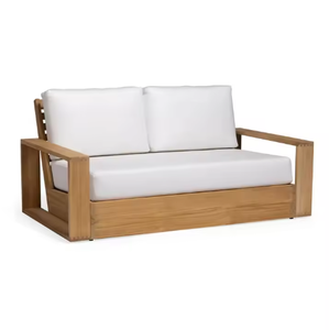 Modern Solid Teak <b>Wood</b> L-Shaped Three Seat Contemporary Villa Apartment Waterproof Eco-Friendly Patio <b>Sofa</b> Set Luxury Outdoor - Product Image 6