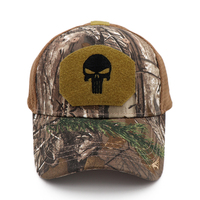 Punisher Topi Bisbol Militer Camo 6 Panel, Topi Kamuflase Bordir Tempur, Topi Matahari Modis