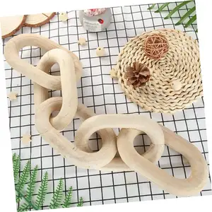 Custom Retro Wood Knot Sculpture Wood Chain Ornament Entryway Wood Link
