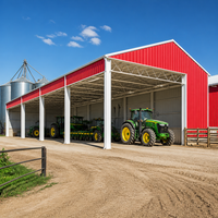 Abri de voiture en acier robuste pour le stationnement de tracteurs agricoles, bâtiment métallique préfabriqué, abri de stockage durable