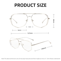 Las Nuevas Gafas Ópticas Poligonales para Piloto Tienen un Diseño Elegante con Monturas Metálicas Versátiles, Ideales para el Uso Diario y el Tiempo Libre