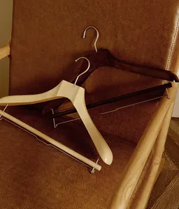 Trustworthy Supplier custom branded luxury wooden suits hanger provided by the star hotel luxury suits hanger