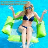 Bouée de natation AGS en PVC, lit flottant et chaise longue gonflables, jouet aquatique pliable