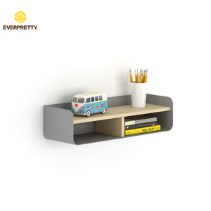 Étagère murale pour petit hôtel/appartement, meuble de rangement décoratif moderne pour auberge, double niveau pour salon et bureau - Product Image 1