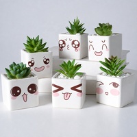Pot à plantes succulentes en céramique blanche, carré, pour bureau, mini pot à fleurs, décoration intérieure