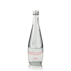 New Design Custom Logo 11オンス330ミリリットル16オンス500ミリリットルClear Mineral Water Glass Bottle With Aluminium Cap