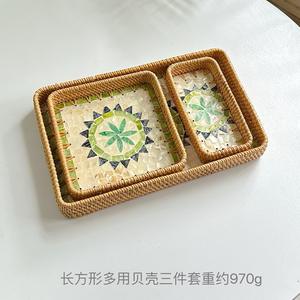 Vassoio <span class=keywords><strong>in</strong></span> <span class=keywords><strong>vimini</strong></span> con intarsio <span class=keywords><strong>in</strong></span> madreperla, vassoio decorativo <span class=keywords><strong>in</strong></span> <span class=keywords><strong>vimini</strong></span> con Base <span class=keywords><strong>in</strong></span> legno, cestini intrecciati - Product Image 3