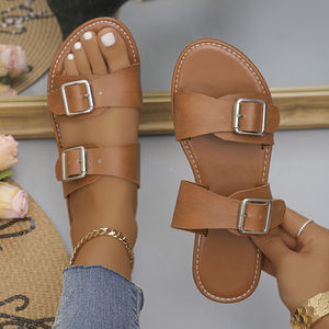 Nouvelles sandales décontractées 2025, grandes tailles 35-43, sandales babouche femme, sandales de plage pour femmes, tongs plates pour femmes - Product Image 6