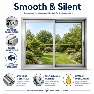 Fenêtres coulissantes en aluminium à double vitrage trempé avec <span class=keywords><strong>grille</strong></span> de sécurité pour la <span class=keywords><strong>ventilation</strong></span> des maisons et appartements modernes - Product Image 4