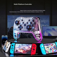 Manette de jeu sans fil transparente RGB à double vibration 6 axes Turbo PC Android Steam