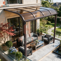 Auvent en aluminium courbé sur mesure, résistant aux UV, anti-vieillissement, résistant au vent, imperméable, pour appartements, passages, ateliers
