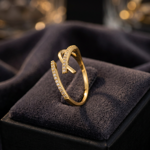 Montre-bague glamour plaquée or et rhodium avec pierres de laboratoire, design micro-pavé géométrique, pour la mode hip-hop et les cadeaux - Product Image 3