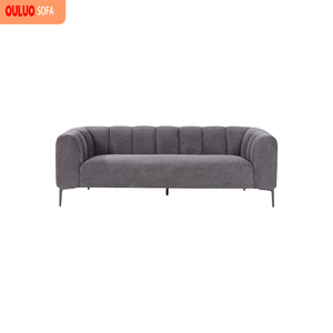 <span class=keywords><strong>Canapé</strong></span> modulaire moderne <span class=keywords><strong>3</strong></span> <span class=keywords><strong>places</strong></span> en tissu avec rembourrage en mousse, forme ronde, pieds en métal, design <span class=keywords><strong>confortable</strong></span> pour salon - Product Image 2