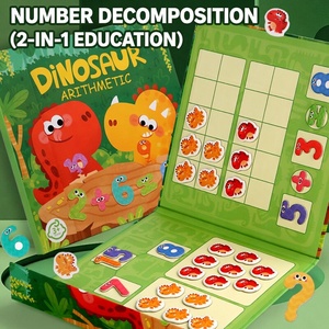 Libro Magnetico di Matematica con Dinosauri, Gioco <span class=keywords><strong>Montessori</strong></span> con Cornice a Dieci Cifre per Addizione e Sottrazione, Set di Gioco per Bambini - Product Image 1