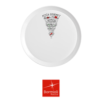 Assiette à pizza gourmet décorative 33 cm Ronda Bormioli Rocco en verre décoré