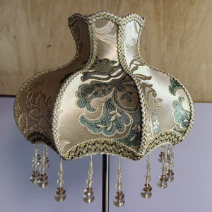 <span class=keywords><strong>Paralume</strong></span> Moderno a Campana Curva in Tessuto Jacquard Fatto a Mano con Nappe di <span class=keywords><strong>Cristallo</strong></span>, Decorativo per Lampade da Tavolo e da Terra - Product Image 3