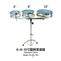 Tambour rotatif de 6+8+10 pouces, très populaire et vendu en gros. Prend en charge le logo personnalisé pour les instruments de percussion.
