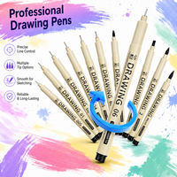 Ensemble de 12 stylos à dessin noirs, plusieurs tailles de pointes, stylos fins pour le dessin, l'illustration, l'écriture, l'art