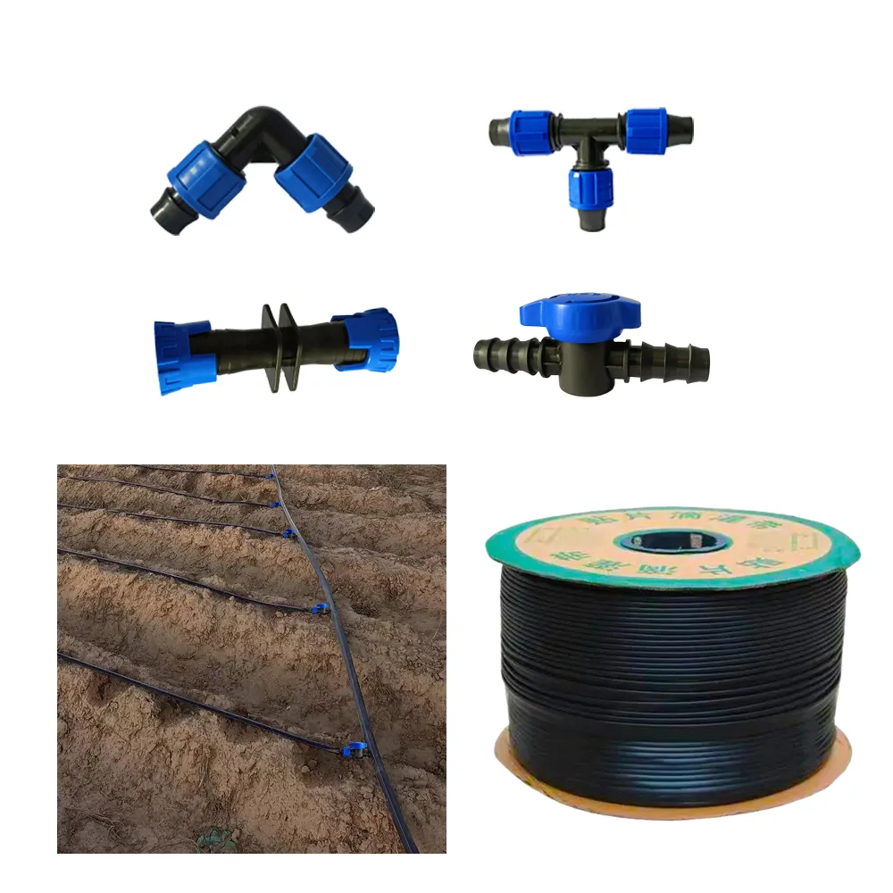 Plastic irrigation pipe fittings Irrigation system drip pipe hose tape fittings