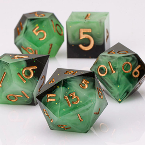 Dés en papier à paillettes galaxie polyédriques personnalisés RPG donjons et dragons MDN RPG jeu de dés en résine - Product Image 2