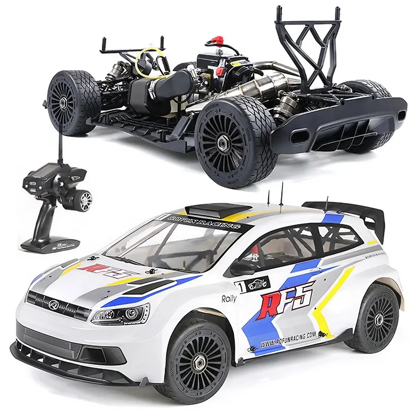 RoFun Corrida BAHARF5 4X4 CNC Metal 1/5 Escala 2.4G LCD 36CC Motor MCD Plataforma Flat Run Gasolina RC Nitro Rally Car 4WD Passatempo Brinquedo