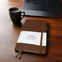 Carnet en cuir relié A5 avec bande élastique Logo personnalisé