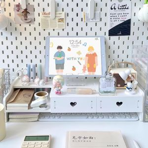 ชั้นวางคอมพิวเตอร์แบบยกสูง 2 ชั้น สำหรับจัดระเบียบโต๊ะทำงาน - Product Image 4