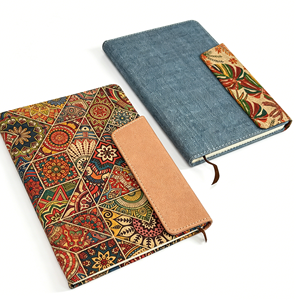 Carnet en liège en gros avec <span class=keywords><strong>boucle</strong></span> magnétique, papeterie ethnique, carnet de voyage, bloc-notes en papier, carnet à texture artistique - Product Image 1