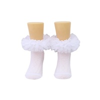 Nouvelles chaussettes de danse respirantes et confortables pour filles, en maille à quatre couches avec dentelle, collection automne 2026