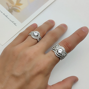 <strong>Stacking</strong> Crystal <strong>Silver</strong> Engagement Wedding Jewelry Stackable for Bride Women Finger <strong>Ring</strong> <strong>Silver</strong> <strong>Stacking</strong> <strong>Rings</strong> - Product Image 4