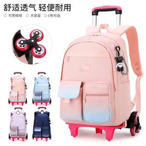 Mochila escolar con carro de dos <span class=keywords><strong>ruedas</strong></span> AL, mochila de escalera de gran capacidad a la moda para estudiantes - Product Image 4