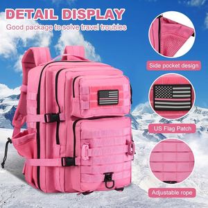 กระเป๋าเป้สะพายหลังแบบยุทธวิธี Factory Tactical 45L Denim MOLLE พร้อมซิปและหัวเข็มขัด สำหรับตั้งแคมป์ มีช่องใส่ขวดน้ำ ใช้ได้ 3 วัน - Product Image 4
