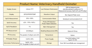 Veterinary Handheld Pulse Oximeter 2.8 Inch TFT Display SpO2 PR PI TEMP Monitor for Pet Animal Clinic - Product Image 6