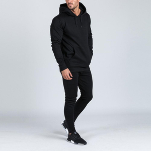 Sweats à capuche unis vierges pour hommes Sweats à capuche en coton polaire <span class=keywords><strong>noir</strong></span> pour hommes - Product Image 5