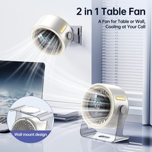 Ventilateur portable rechargeable 20000 tr/min avec lumière LED, ventilateur USB avec batterie Powerbank, ventilateur de table pour le camping en extérieur - Product Image 5