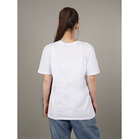 Paris Tashkent Unisexe Blanc 100% Coton Décontracté Coupe Classique Écologique Respirant Séchage Rapide Col Rond Anti-Plis Épaules Femme