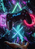 Poster de jeu Gamer Peinture sur toile Eat Sleep Poster Prints for Room Decorative Repeat Gaming Wall Art Picture Playroom