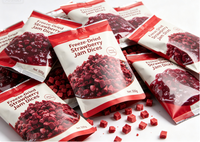 Gedroogde aardbeienjamblokjes, natuurlijke fruitsmaak, aangepaste verpakking, groothandelsprijs voor bakkerij, desserttopping