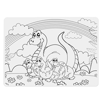 Tapis de coloriage en silicone réutilisable pour bébé, favorisant l'apprentissage et l'inspiration créative - Offre Spéciale