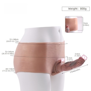 Pantalones de cuero con dildo de silicona simulado para uso heterosexual, juguetes sexuales para <span class=keywords><strong>hombres</strong></span> y mujeres, juguetes sexuales <span class=keywords><strong>homosexuales</strong></span>, color piel Lala - Product Image 2