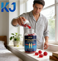 Gummies de palmier nain 60 unités |   Complément alimentaire pour la santé de la prostate à la saveur de framboise pour hommes et femmes |   Soutient la fonction des voies urinaires