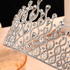 Diadema de Lujo Vintage Coronas de Reina, Tiara Nupcial Elegante y Brillante para Bodas, Bailes de Graduación, Corona de Princesa con Pedrería, Corona de <span class=keywords><strong>Miss</strong></span> Universo - Product Image 3