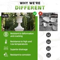 Grandes jardinières hautes d'extérieur élégantes pour mariage, pots de fleurs en plastique, grands pots de plantes d'extérieur pour la décoration