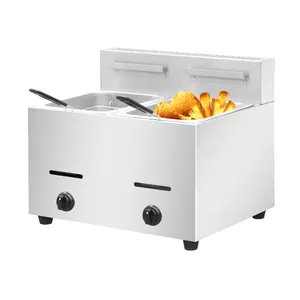 Kitchen equipment commercial Gas double-tank fryer machine Frying Machine potato chips gas fryer